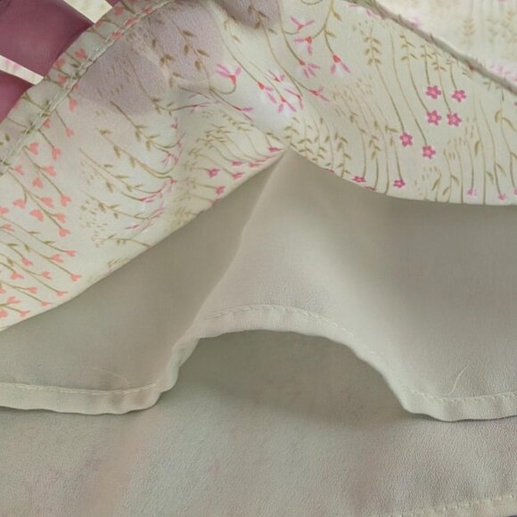 Aeropostale Pastel Green Floral A-Line Skirt with Pink Wildflower Print - Large - Picture 4 of 7